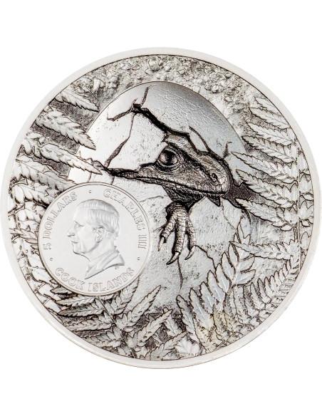 CARCHARODONTOSAURUS Jurassic Relics 1 Oz Silver Coin 5$ Cook Islands 2026 - Coins & More - Isole Cook