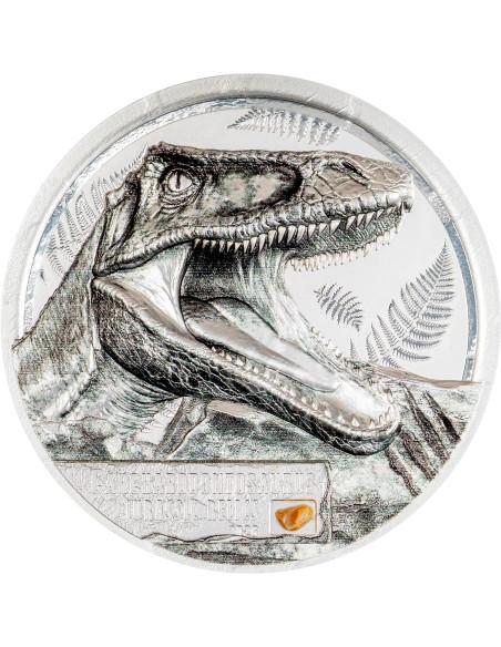 CARCHARODONTOSAURUS Jurassic Relics 1 Oz Silver Coin 5$ Cook Islands 2026 - Coins & More - Isole Cook
