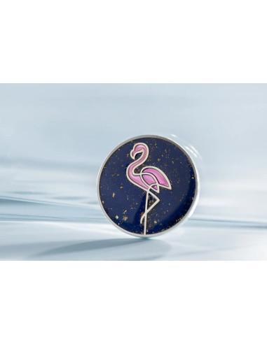 FLAMINGO Line Art 1 Oz Silver Coin 5$ Cook Islands 2026 - Coins & More - Islas Cook