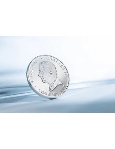 FLAMINGO Line Art 1 Oz Silver Coin 5$ Cook Islands 2026 - Coins & More - Islas Cook