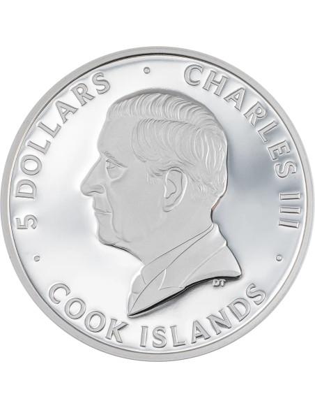 FLAMINGO Line Art 1 Oz Silver Coin 5$ Cook Islands 2026 - Coins & More - Islas Cook