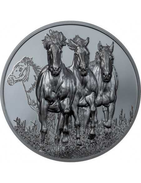 STALLION Growing Up 2 Oz Silver Coin 1000 Togrog Mongolia 2022 - Coins & More - Palau