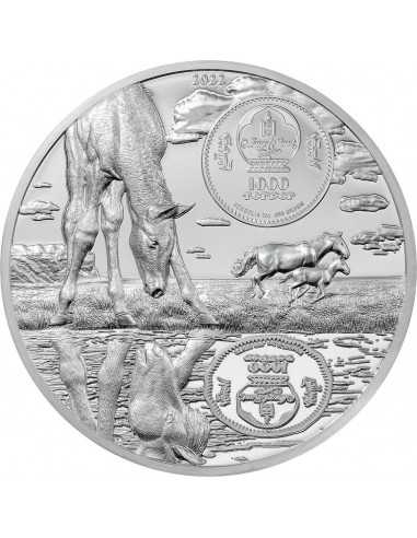 STALLION Growing Up 2 Oz Silver Coin 1000 Togrog Mongolia 2022 - Coins & More - Palau