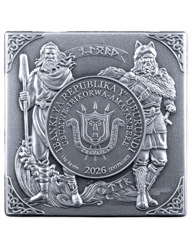 NORSE GODS 1Kg Kilo Silver Cube Coin 500 Francs Burundi 2026 - Coins & More - Burundi