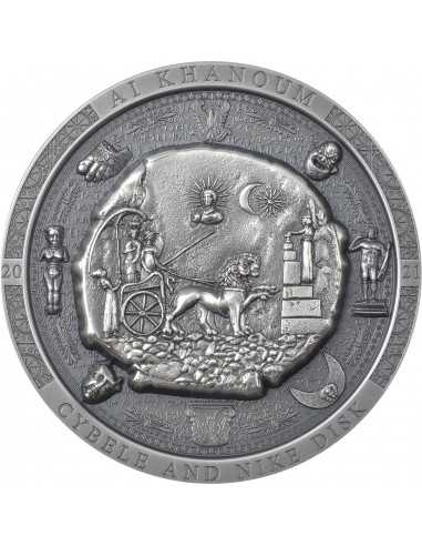 BACTRIAN CYBELE DISK Antiqued Archeology Symbolism 3 Oz Silver Coin 20$ Cook Island 2021 - Coins & More - Îles Cook