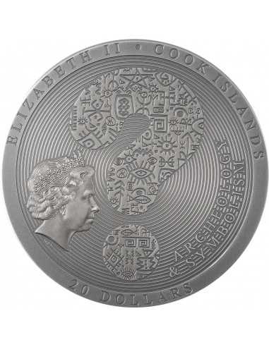 BACTRIAN CYBELE DISK Antiqued Archeology Symbolism 3 Oz Silver Coin 20$ Cook Island 2021 - Coins & More - Îles Cook