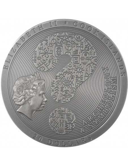 BACTRIAN CYBELE DISK Antiqued Archeology Symbolism 3 Oz Silver Coin 20$ Cook Island 2021 - Coins & More - Îles Cook
