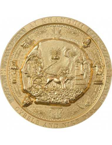 BACTRIAN CYBELE DISK Gilded Archeology Symbolism 3 Oz Silver Coin 20$ Cook Island 2021 - Coins & More - Cook Islands