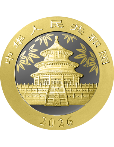CHINA PANDA Golden Ring 30g Silver Coin 10 Yuan China 2026 - Coins & More - Chine