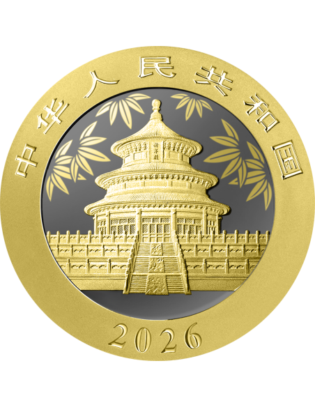 CHINA PANDA Golden Ring 30g Silver Coin 10 Yuan China 2026 - Coins & More - Chine