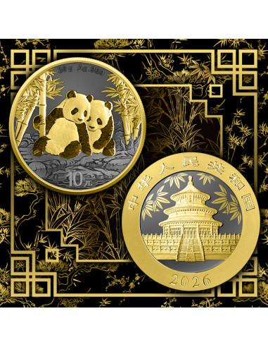 CHINA PANDA Golden Ring 30g Silver Coin 10 Yuan China 2026 - Coins & More - Chine
