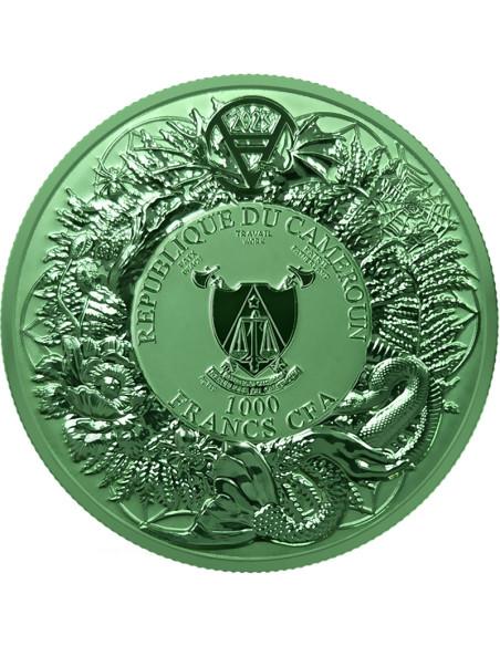 GREEN DOMOWIK Slavic Bestiary 2 Oz Silver Coin 1000 Francs Cameroon - Coins & More - Cameroun