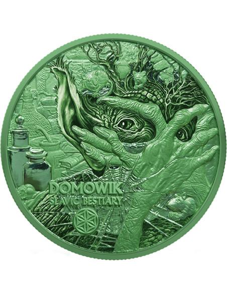 GREEN DOMOWIK Slavic Bestiary 2 Oz Silver Coin 1000 Francs Cameroon - Coins & More - Cameroun