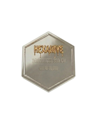 HEXAHIVE 10 Oz Silver Plated Copper Medal - Coins & More - À Venir