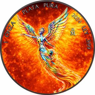 HOLO PHOENIX Fire Sky Libertad 1 Oz Silver Coin Mexico 2024 - Coins & More - Demnächst