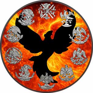 HOLO PHOENIX Fire Sky Libertad 1 Oz Silver Coin Mexico 2024 - Coins & More - Demnächst 2