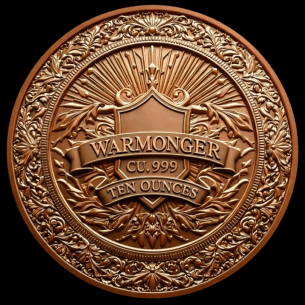 WARMONGER 10 Oz Colorized Copper Medal - Coins & More - À Venir 2