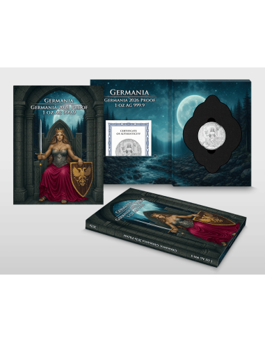 GERMANIA Queen On The Throne Proof 1 Oz Silver Coin 5 Mark Germania 2026 - Coins & More - Europe