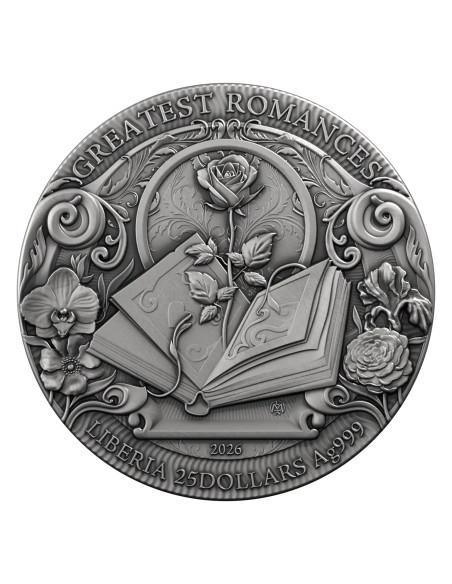 PAOLO AND FRANCESCA 2 Oz Silver Coin 25$ Liberia 2026 - Coins & More - Libéria