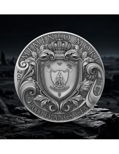 MEMENTO MORI 2 Oz Silver Coin 2000 Francs Cameroon 2026 - Coins & More - À Venir