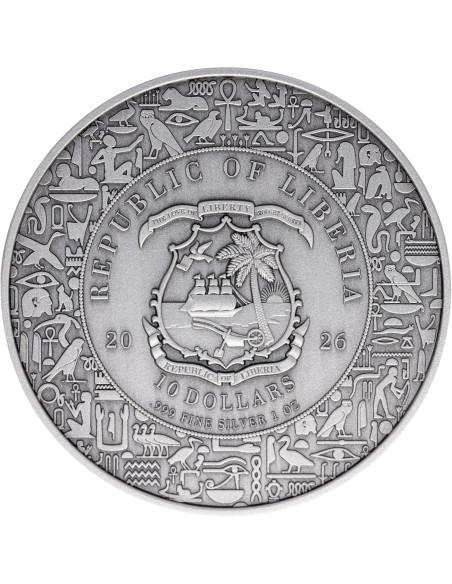 ANUBIS Egyptian Heritage 1 Oz Silver Coin 10$ Liberia 2026 - Coins & More - Libéria