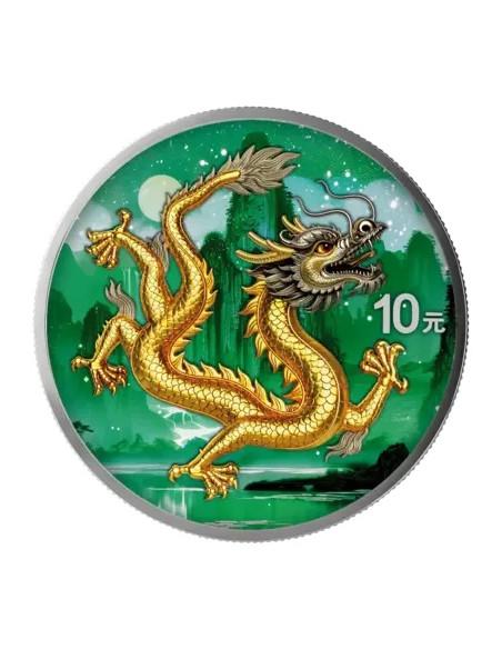 CHINESE DRAGON Jade Mountains Edition 30g Silver Coin 10 Yuan China 2026 - Coins & More - Chine