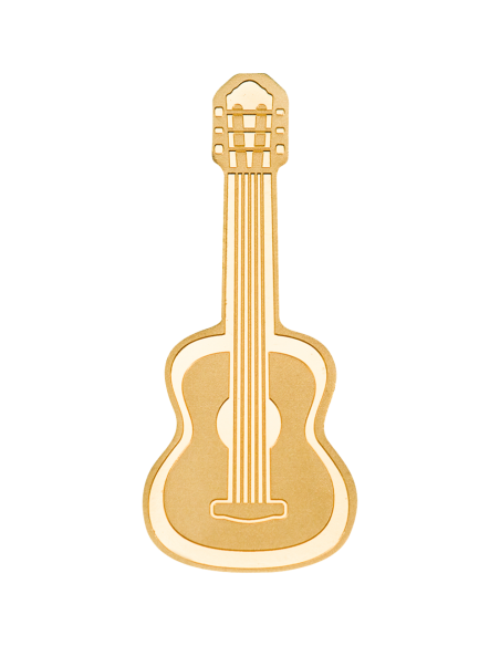 GUITAR SPECIAL SHAPE Gold Coin 1$ Palau - Coins & More - Musica