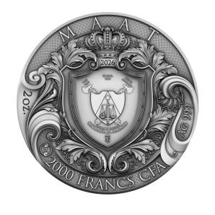 MAAT Echoes of Egypt 2 Oz Silver Coin 2000 Francs Cameroon 2026 - Coins & More - Demnächst 2