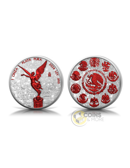 LIBERTAD Diamond Dust Fire 1 Oz Silver Coin Mexico 2024 - Coins & More - Mexico