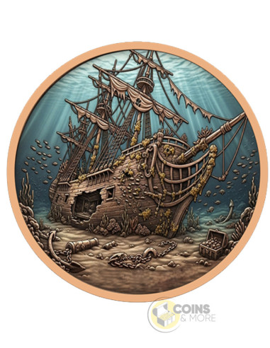 SHIPWRECK 5 Oz Copper Coin 1$ Liberia 2026 - Coins & More - Próximamente