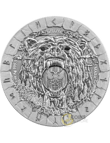 LOSS Bodvar Saga 1 Oz Silver Coin 5 Mark Germania 2026 - Coins & More - Europe