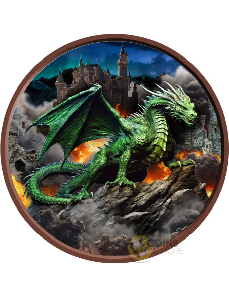 GREEN EMERALD DRAGON 1Kg Kilo Copper Medal 2026 - Coins & More - Cobre