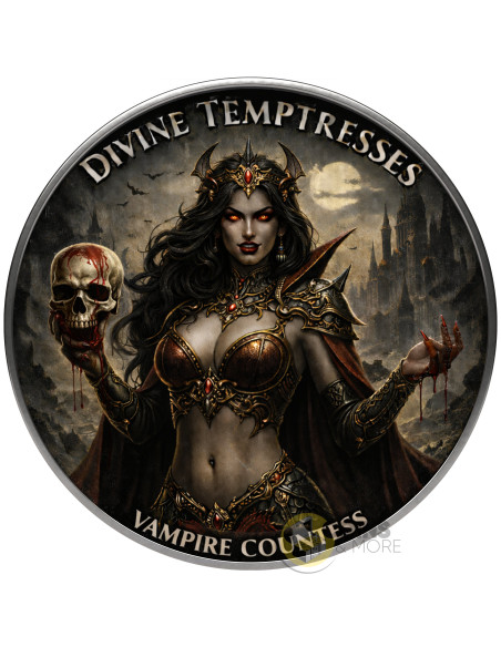 VAMPIRE COUNTESS Divine Temptresses 1/2 Oz Silver Coin 1$ Republic of Sog 2026 - Coins & More - Argent