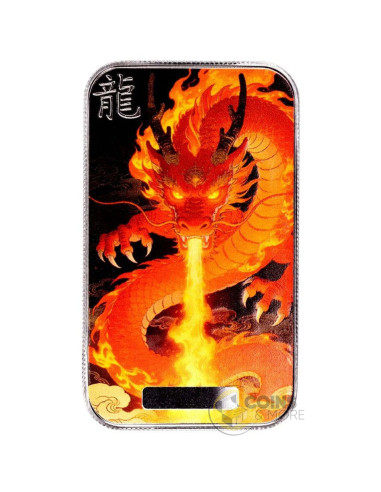 LIEYAN BLAZING FIRE Dragon 1 Oz Silver Bar 2026 - Coins & More - Plata