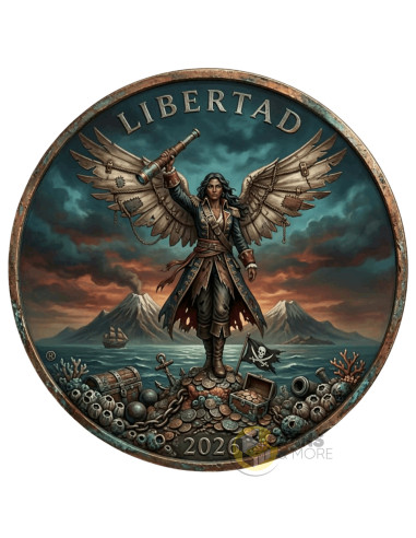 DONA THE PIRATE 1 Oz Colorized Copper Medal - Coins & More - Kupfer