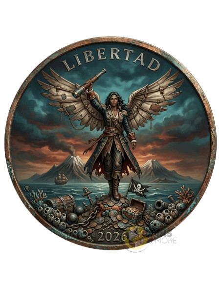 DONA THE PIRATE 1 Oz Colorized Copper Medal - Coins & More - Kupfer