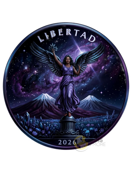 ANDROMEDA GALAXY ANGEL 1 Oz Colorized Copper Medal - Coins & More - Kupfer