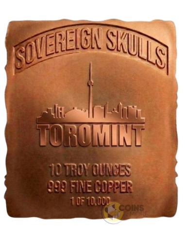 SOVEREIGN SKULLS 10 Oz Colorized Copper Medal - Coins & More - Kupfer