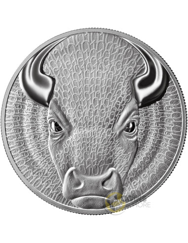 BULL Binary World 1 Oz Silver Coin 1000 Satoshi United Crypto States 2026 - Coins & More - Monedas por País