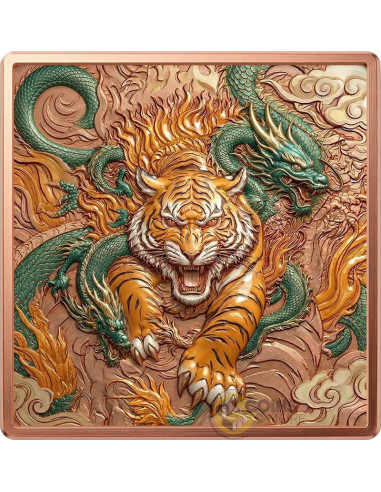 ETERNAL GUARDIANS 5 Oz Colorized Copper Bar - Coins & More - Rame