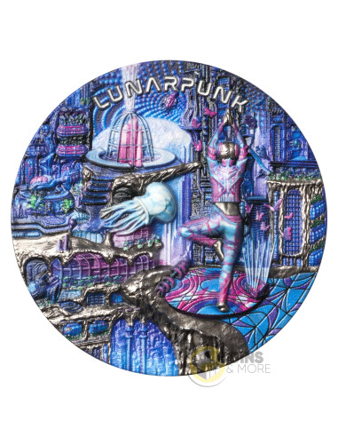 LUNARPUNK The Punk Universe 2 Oz Silver UV Fluorescent Coin 5$ Niue 2025 - Coins & More - Niue
