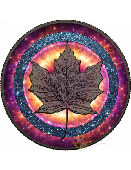 CELESTIAL MAPLE AURA RING Maple Leaf 1 Oz Silver Coin 5$ Canada 2026 - Coins & More - Canada