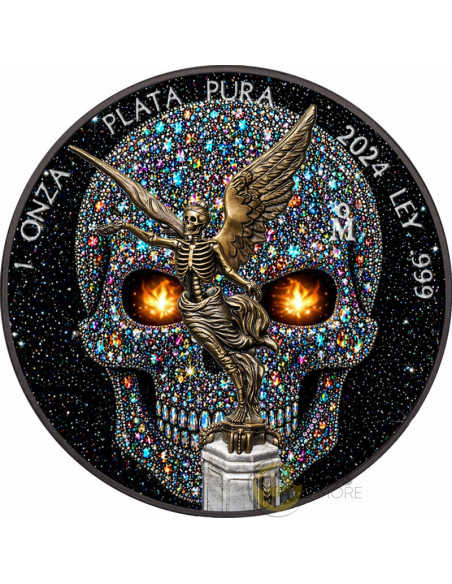 DIAMOND LIBERTAD SKULL 1 Oz Silver Coin Mexico 2024 - Coins & More - Mexico