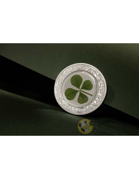 OUNCE OF LUCK Four Leaf Clover 1 Oz Silver Coin 5$ Cook Islands 2026 - Coins & More - Palau