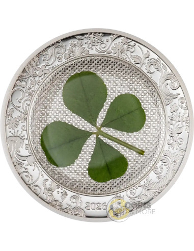 OUNCE OF LUCK Four Leaf Clover 1 Oz Silver Coin 5$ Cook Islands 2026 - Coins & More - Palau
