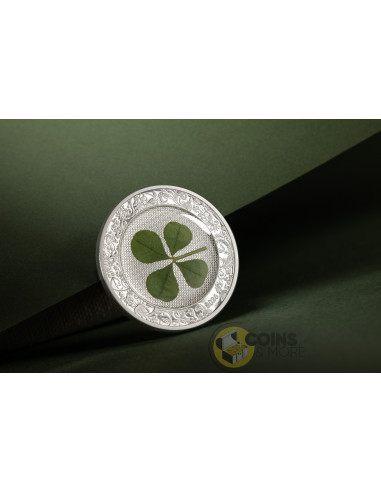 OUNCE OF LUCK Four Leaf Clover 1 Oz Silver Coin 5$ Cook Islands 2026 - Coins & More - Palau