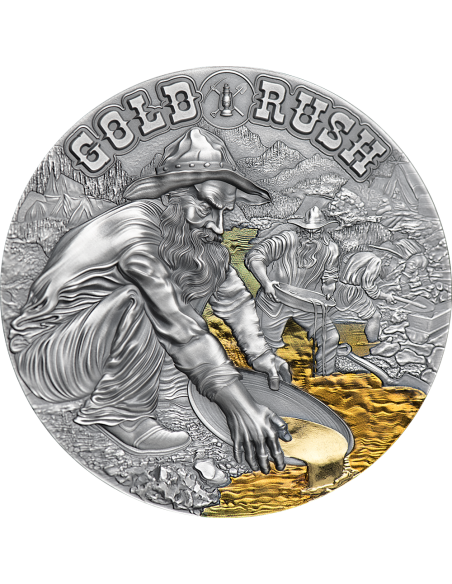 GOLD RUSH Earth Treasures Silver Coin 2000 Francs Cameroon 2021 - Coins & More - Historia