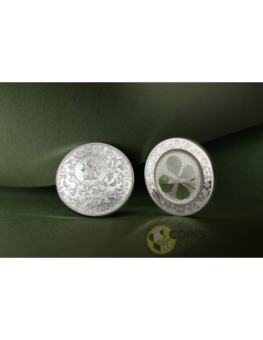 OUNCE OF LUCK Four Leaf Clover 1 Oz Silver Coin 5$ Cook Islands 2026 - Coins & More - Palau