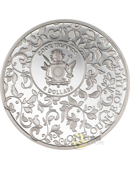 OUNCE OF LUCK Four Leaf Clover 1 Oz Silver Coin 5$ Cook Islands 2026 - Coins & More - Palau