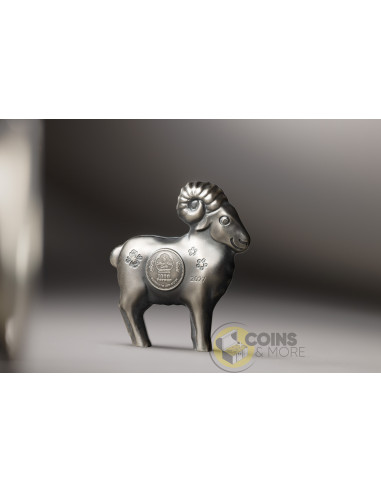 FLUFFY SHEEP Lunar Year 1 Oz Silver Coin 1000 Togorog Mongolia 2027 - Coins & More - Próximamente